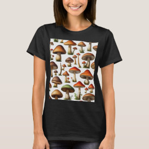 Mushroom Collection Pattern Design T-Shirt