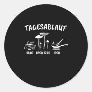 Mushroom Collector Timetable Classic Round Sticker
