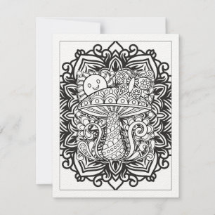 Mushroom Color In Postcard