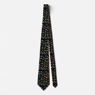 Mushroom Colourful Retro Pattern Tie