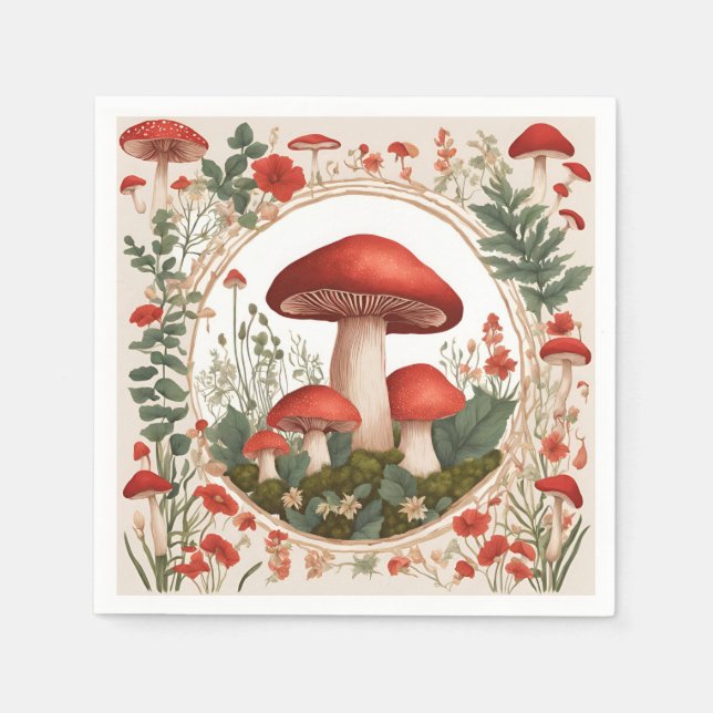 Mushroom Cottagecore Napkin (Front)