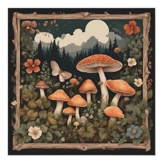 Mushroom Cottagecore Poster (Front)
