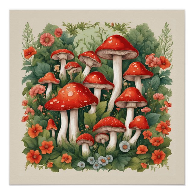 Mushroom Cottagecore Poster (Front)