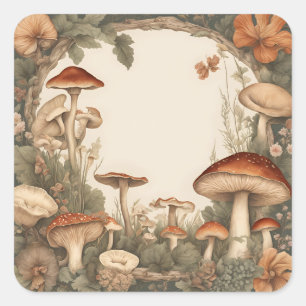 Mushroom Cottagecore Square Sticker