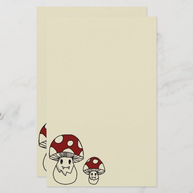 Mushroom cute stationary double sided (Front/Back)