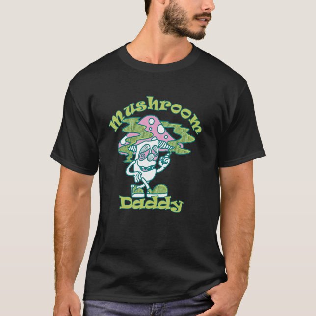 Mushroom Daddy Vegan Mushroom Trippy 3 T-Shirt (Front)