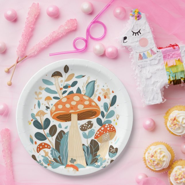 Mushroom Day Magic Paper Plate (Party)