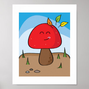 Mushroom Design #4 Illustration Poster