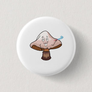 Mushroom design, party mushroom 3 cm round badge