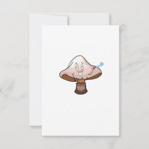 Mushroom design, party mushroom thank you card