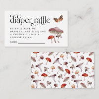 Mushroom Diaper Raffle Ticket Enclosure Card
