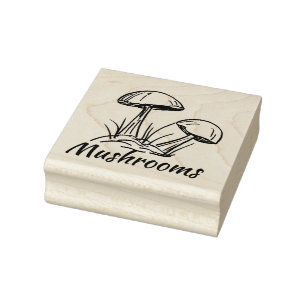 Mushroom Duo Original Hand Drawing Rubber Stamp