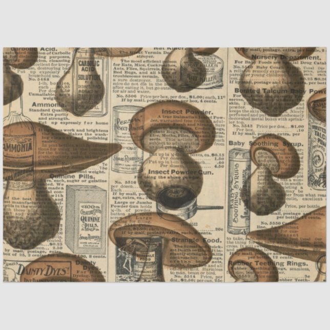 Mushroom Ephemera Design Series #12 Tissue Paper (Front)