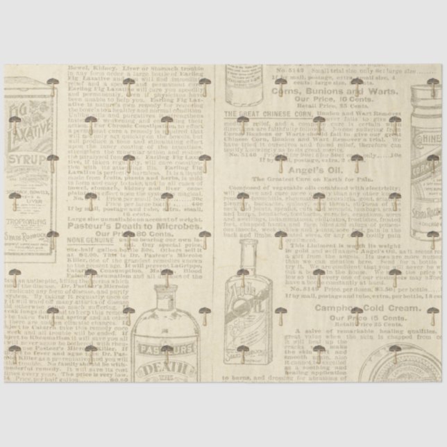 Mushroom Ephemera Design Series #7 Tissue Paper (Front)