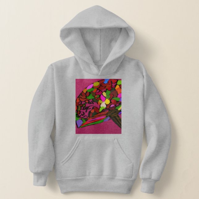 Mushroom Face Character Art Hoodie (Laydown)