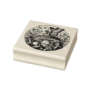 Mushroom Fairy Forest Fungus                       Rubber Stamp