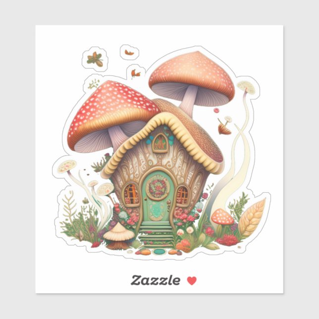 Mushroom Fairy House Sticker (Sheet)