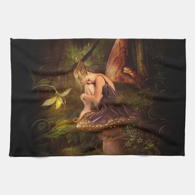mushroom fairy tea towel (Horizontal)
