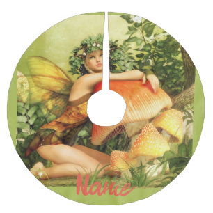 Mushroom fairy Thunder_Cove Brushed Polyester Tree Skirt