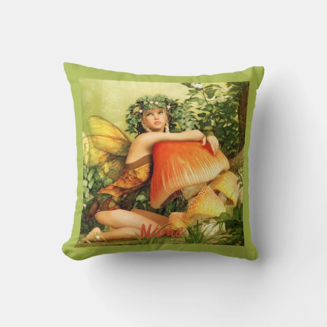 Mushroom fairy Thunder_Cove Cushion (Front)