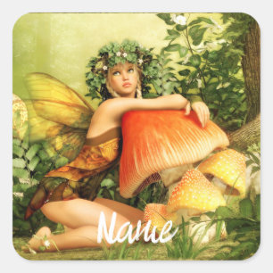 Mushroom fairy Thunder_Cove Square Sticker