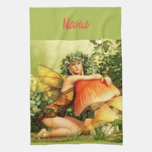 Mushroom fairy Thunder_Cove Tea Towel