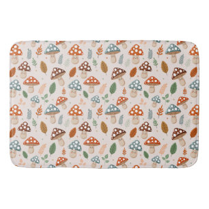 Mushroom, Fall foliage, Nature Patten  Bath Mat