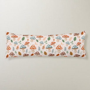 Mushroom, Fall foliage, Nature Patten Body Cushion