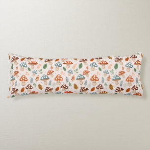 Mushroom, Fall foliage, Nature Patten  Body Cushion