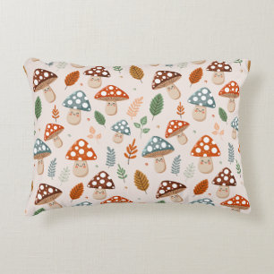 Mushroom, Fall foliage, Nature Patten Decorative Cushion