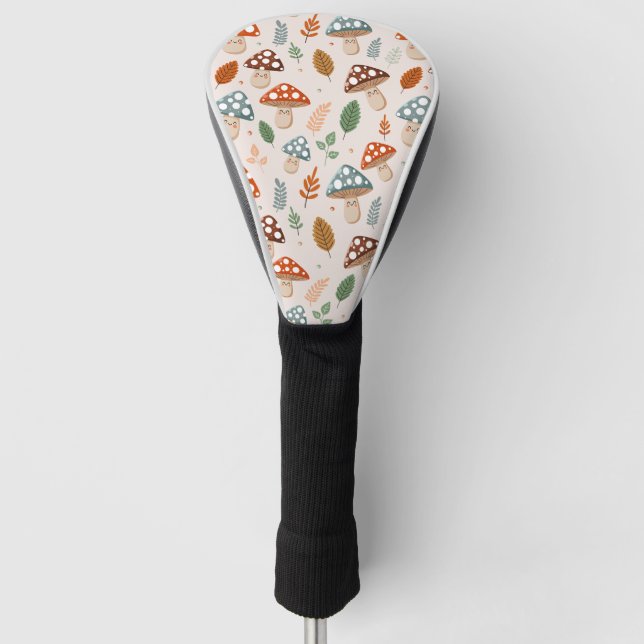 Mushroom, Fall foliage, Nature Patten  Golf Head Cover (Front)