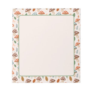 Mushroom, Fall foliage, Nature Patten Notepad
