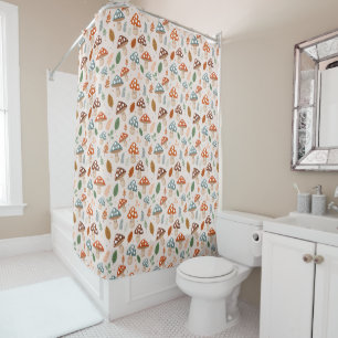 Mushroom, Fall foliage, Nature Patten  Shower Curtain