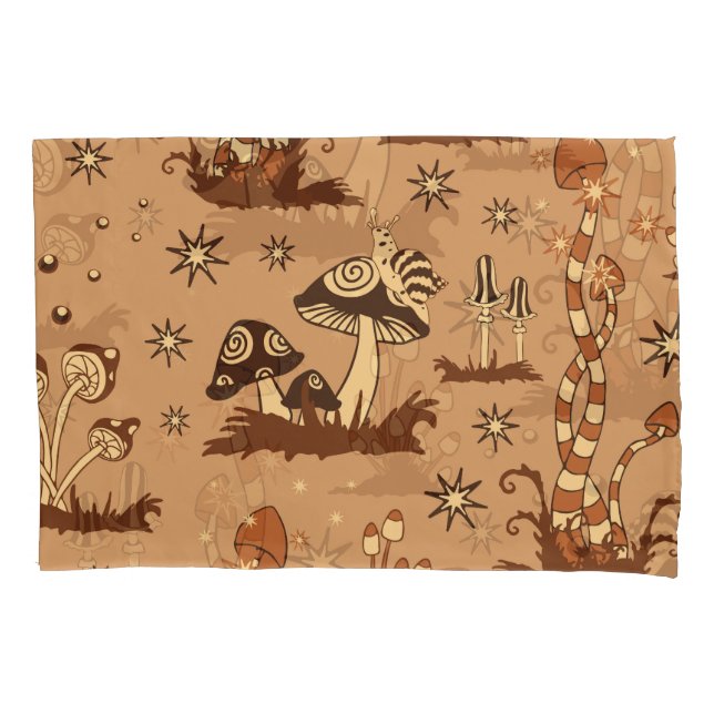 Mushroom fantasy, vintage forest wallpaper. pillowcase (Front)