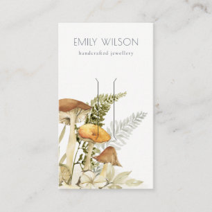 Mushroom Fern Foliage Hair Clip Display Business Card