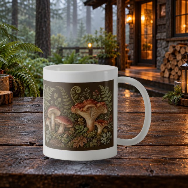 Mushroom Field Notes Nature Study Mug (Mushroom Field Notes Nature Study Mug — refined lighting and contact shadows. Digital lifestyle preview.)