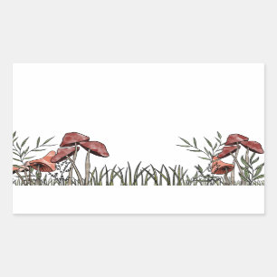 Mushroom Field  Rectangular Sticker