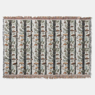 Mushroom Fields Throw Blanket