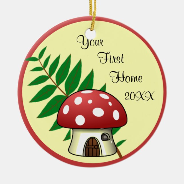 Mushroom First Home Ornament (Front)
