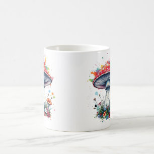 Mushroom Flowers Woodland Colourful Splash  Coffee Mug
