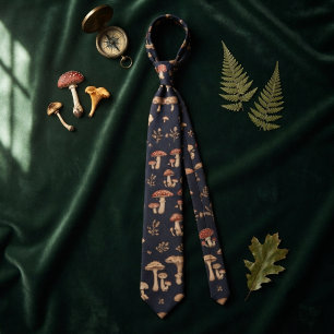 Mushroom & Foliage Tie