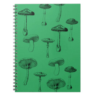 Mushroom Foraging Drawings Pattern  Notebook
