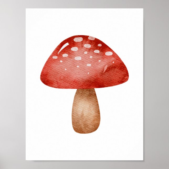 Mushroom Forest Autumn Red And White Poster (Front)