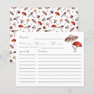 Mushroom Forest Bridal Shower Recipe Card
