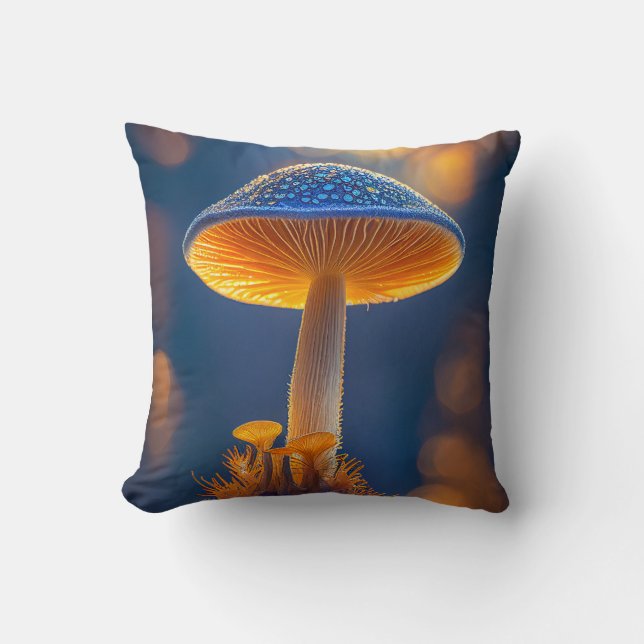Mushroom Forest Calm Tranquil Nature Peaceful Zen Cushion (Front)