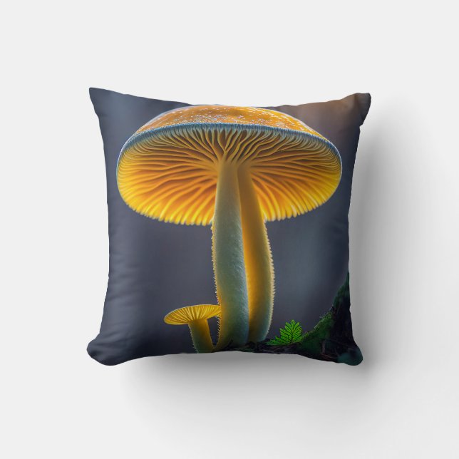 Mushroom Forest Calm Tranquil Nature Peaceful Zen Cushion (Front)