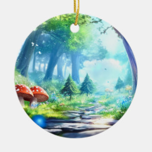 Mushroom Forest Ceramic Tree Decoration