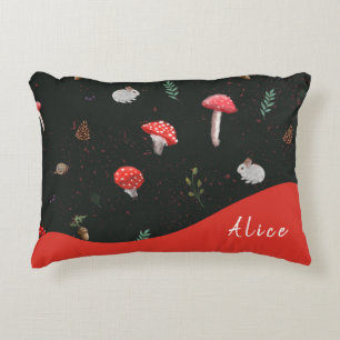 Mushroom forest cute pillow