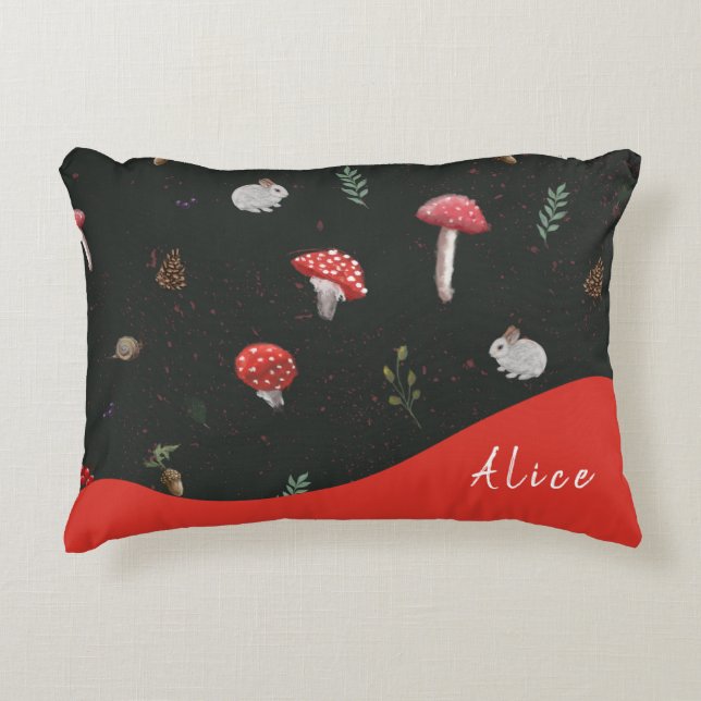 Mushroom forest cute pillow (Front)