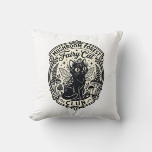 Mushroom Forest Fairy Cat Funny Cat Graphic - Mush Cushion